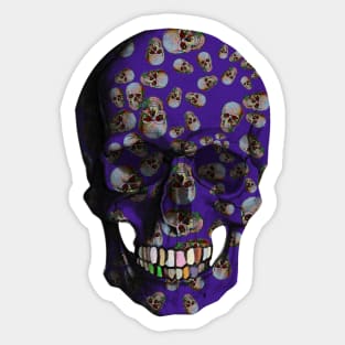 Happy Skull Random Pattern (Purple) Sticker